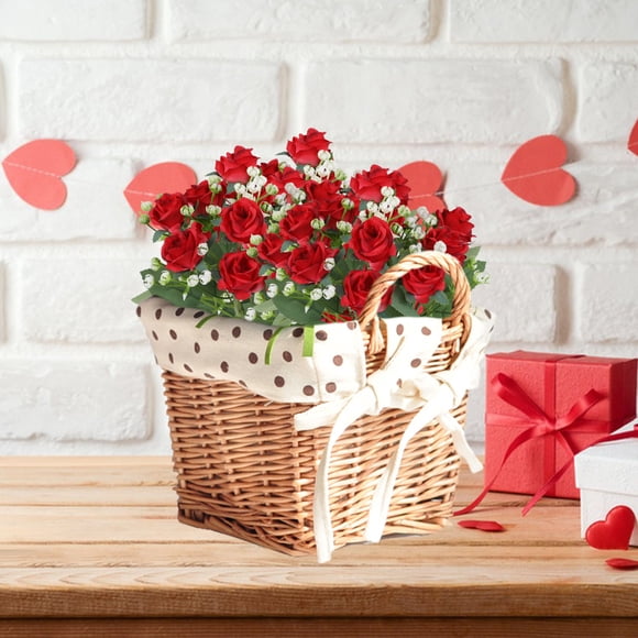 Décoration intérieure pour la Saint-Valentin,Simulation Flowers Mini Roses Wedding Bridal Bouquet Bouquet Living Room Flower Arrangement Decorative Gradient Rose Fake Flowers,Decoración del hogar
