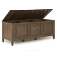 thumbnail image 5 of Connaught 51 inch Wide Solid Wood Traditional Storage Bench Trunk in Natural Aged Brown, 5 of 9
