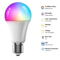 thumbnail image 4 of Smart Light Bulbs, with RGB LED Color Changing, Bluetooth and Wi-Fi Bulb, A19/E26 9W Night Light Bulbs for Alexa and Google Smart Home,4 Packs, 4 of 9