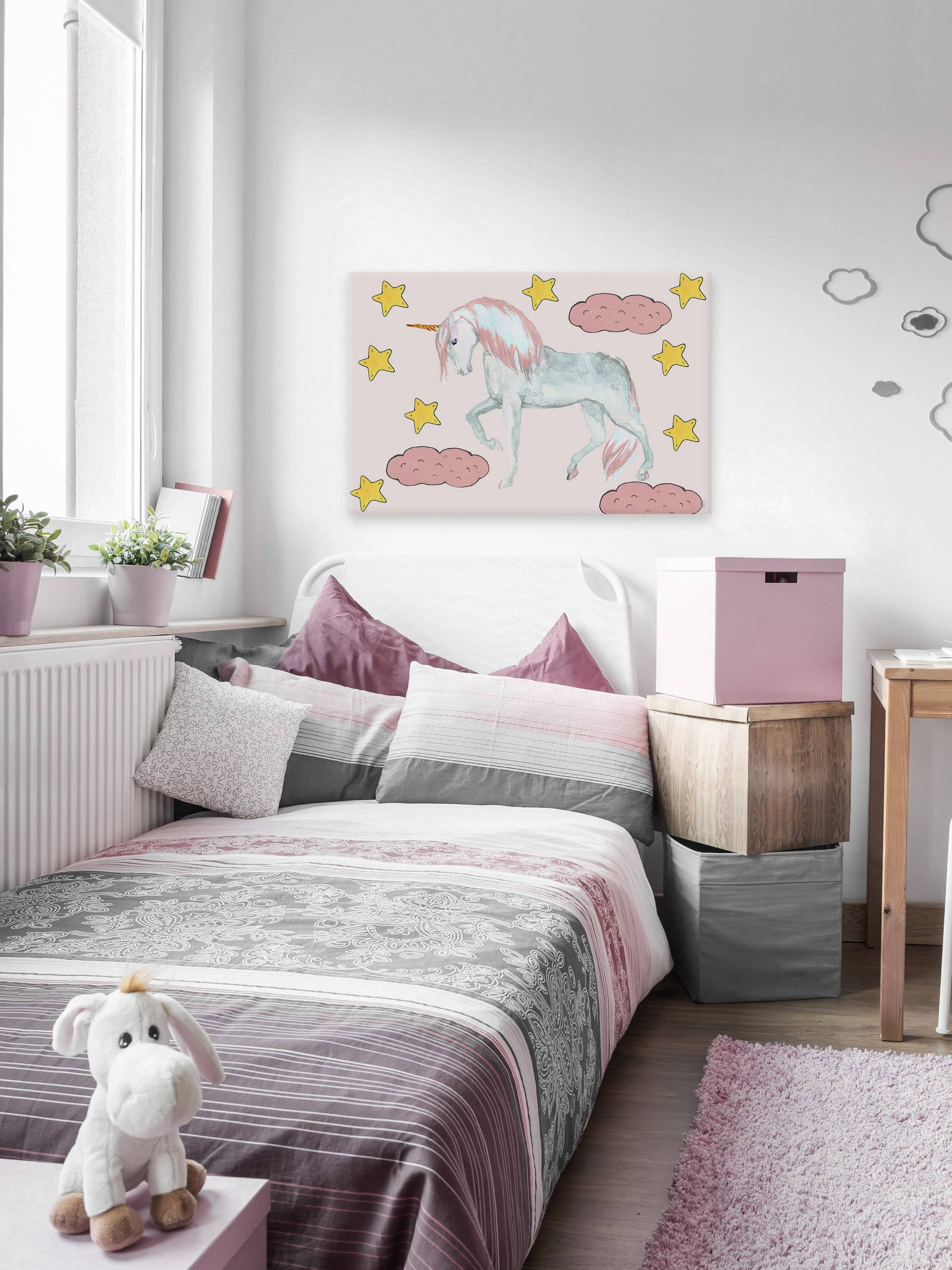 Marmont Hill Starry Night Unicorn Canvas Wall Art