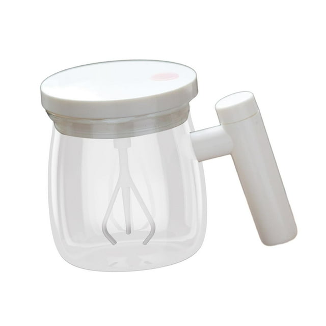 Taza de café portátil con agitación automática de 13.5 oz, agitador de bebidas, agitador automático Blanco con cable USB