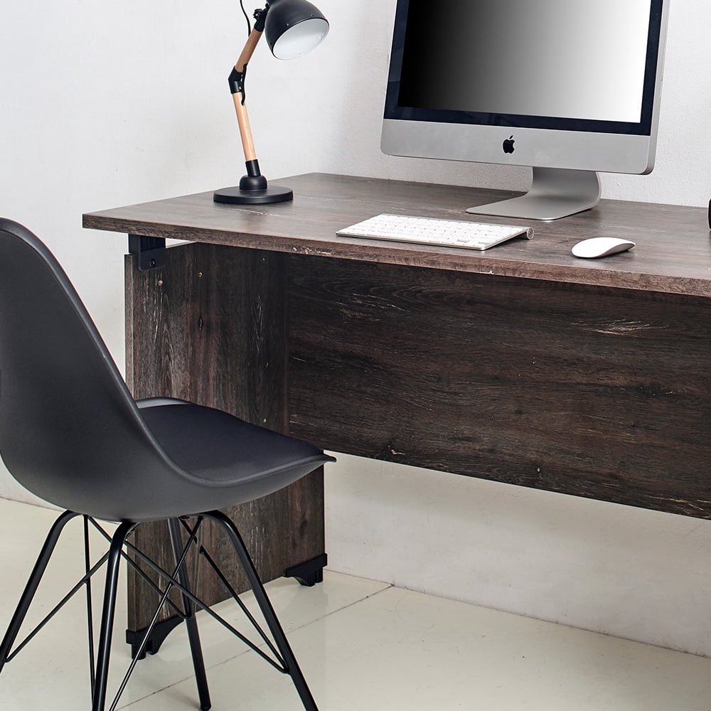 Urban Farmhouse Composite Wood Writing Desk, Rustic Gray