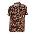 thumbnail image 2 of Balery Rose Flowers Printed Men’s Short Sleeve Polo Shirt, Midweight Men's Shirt,Golf Polo shirts -Large, 2 of 9