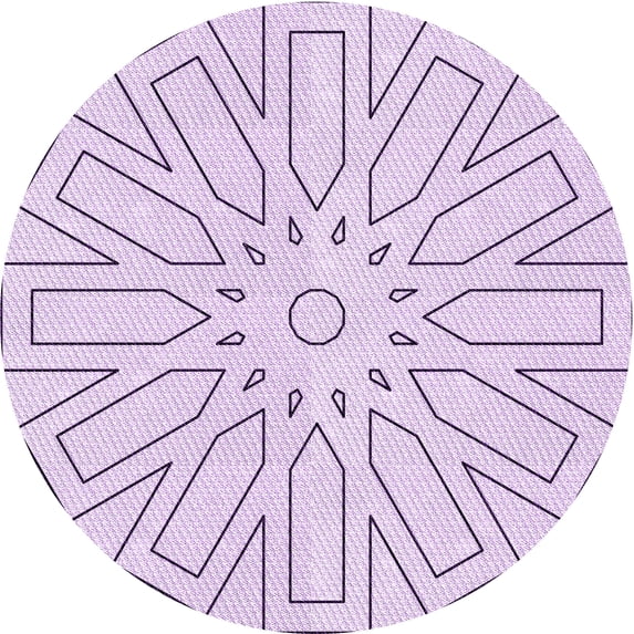 Ahgly Company Indoor Round Patterned Orchid Purple Area Rugs, 6' Round