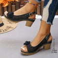 thumbnail image 5 of Juosiy Thick Sandals for Women Low Heels Wedge Casual Ankle Strap Hollow Out Platform Clogs, 5 of 8