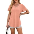 thumbnail image 4 of Tops OFEEFAN Ropa de vacaciones de playa para mujer Coral Pink M, 4 of 6