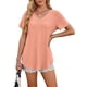 thumbnail image 4 of Tops OFEEFAN Ropa de vacaciones de playa para mujer Coral Pink M, 4 of 6