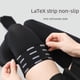 thumbnail image 2 of Calcetines largos antideslizantes por encima de la rodilla para mujer, medias blancas finas hasta la mitad de la pantorrilla, de seda negra y blanca, calcetines largos hasta el muslo para, 2 of 3
