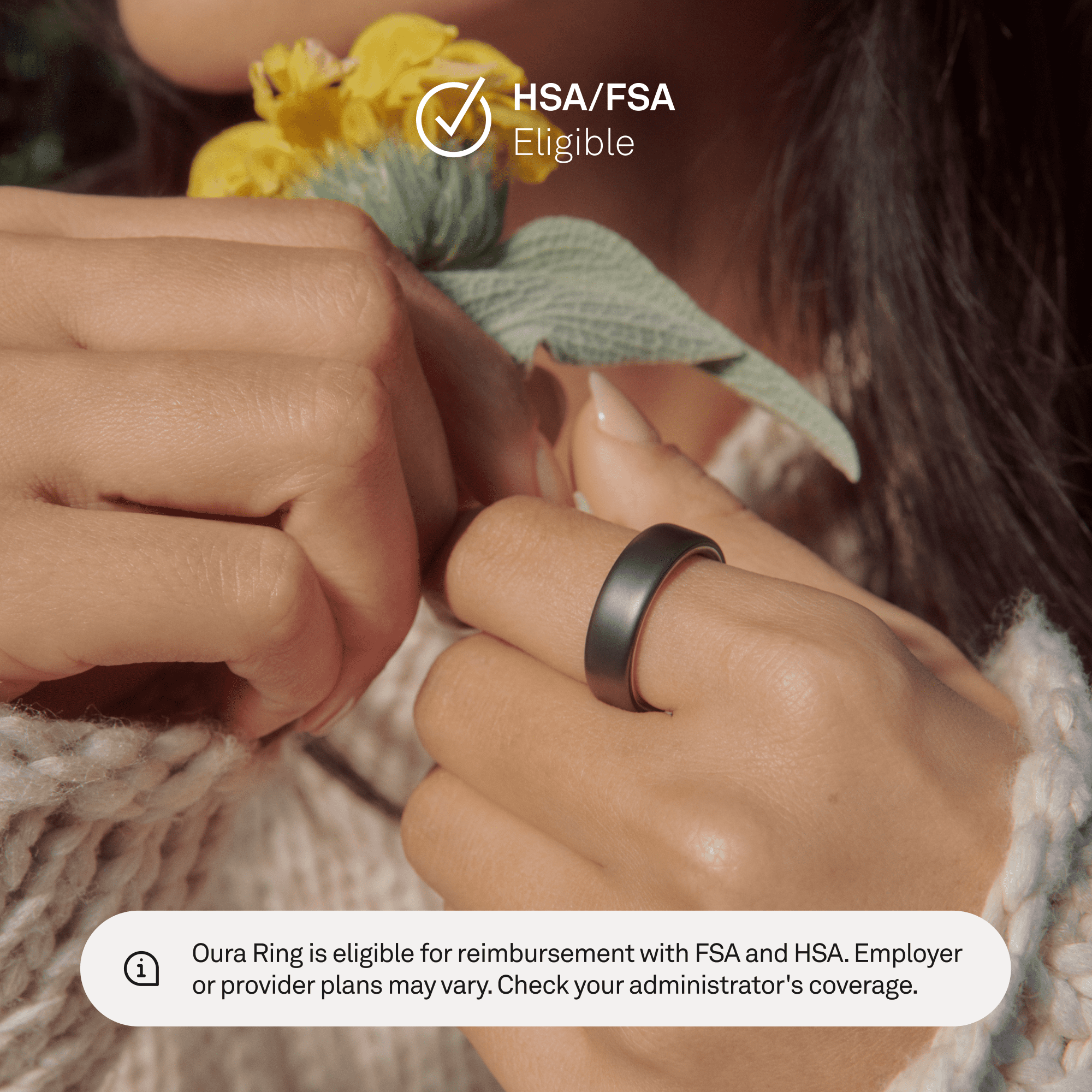 Oura Ring 5 - Stealth - Size 8 - World’s Smallest Smart Ring - Sleep, Activity, Women’s Health, AI Advisor, 1 Week of Battery Life, Size Before You Buy, Android & iOS Compatible