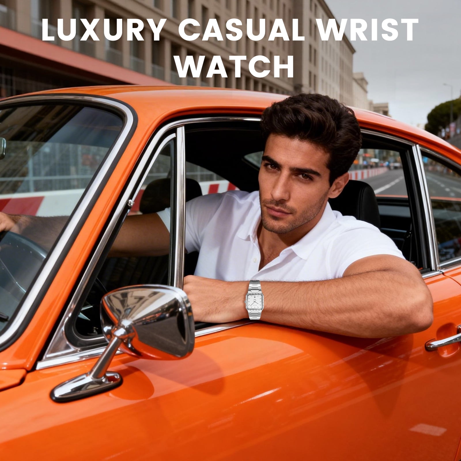 SKMEI Watches for Men Fashion Business Mens Watch Analog Quartz Big Face Luxury Classic Stainless Steel Waterproof Luminous Wristwatch