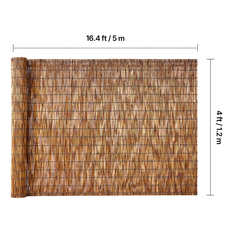 KFFKFF Natural Reed Fencing, 4 Ft. x 16.4 Ft., 2-Pack Brown photo 8