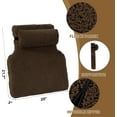 thumbnail image 2 of Sherpa Fleece Lumbar Support Pillow with Headrest for Recliner,Memory Foam Recliner Chair Cushion for Back Pain,Big High Back Support for Recliner with Chair Headrest for Elderly (Dark Coffee), 2 of 15