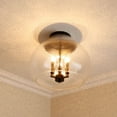 thumbnail image 2 of Ariella 3-Light Semi-Flush in Matte Black with Hammered Clear Glass, 2 of 3