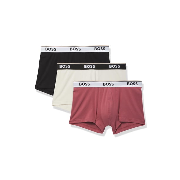 Trunks BOSS, algodón elástico, corte regular, paquete de 3 unidades para hombre, talla XXL