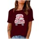 thumbnail image 2 of Fiudx Ofertas de La Semana Mujer Casual Día de San Valentín Manga Corta Impresión Digital Cuello Redondo Suelta Camiseta Blusa Tops, 2 of 5