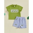 thumbnail image 3 of BemeyourBBs Baby Boy Summer Outfits Alligator Embroidery T-Shirt + Pocket Shorts, 3 of 9
