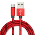 thumbnail image 1 of Charging Cable Type-C Fast Charger Cord charger cord; phone charging Nylon Braided Data Wire Phone Cable Accessory, 1 Meter, Red, 1 of 9