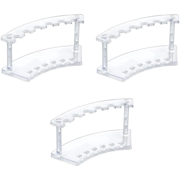 3 Pcs Acrylic Pen Display Stand, 6-Slot Clear Pen Holder Rack for Makeup Brushes, Art Pens, Writing Tools - Desktop Organizer for Office, Home, Craft Shows