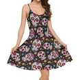 thumbnail image 5 of Jeiento Sugar Skull Dresses for Women Summer Dresses Casual Sleeveless Loose Tank Dress Flower Soft High Waistline Knee Length Dress for Party Travel, Size L, 5 of 7