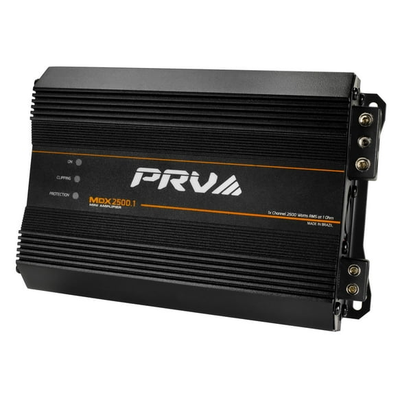 PRV Audio MDX2500.1 Mini Amplificateur Audio de Voiture 1 Canal 2600 Watts RMS Ultra Compact Monobloc Gamme Complète Classe D pour Sports Motorisés, Motos, ATV, pour Haute Po