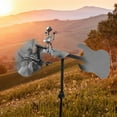 thumbnail image 4 of Handmade Metal Guitarist Windmill, Guitarist Music Figurines and Statues, Rockin Art Figurine, Wind-Powered Kinetic Sculpture, Wind Spinners for Yard Lawn Garden (Guitarist), 4 of 7