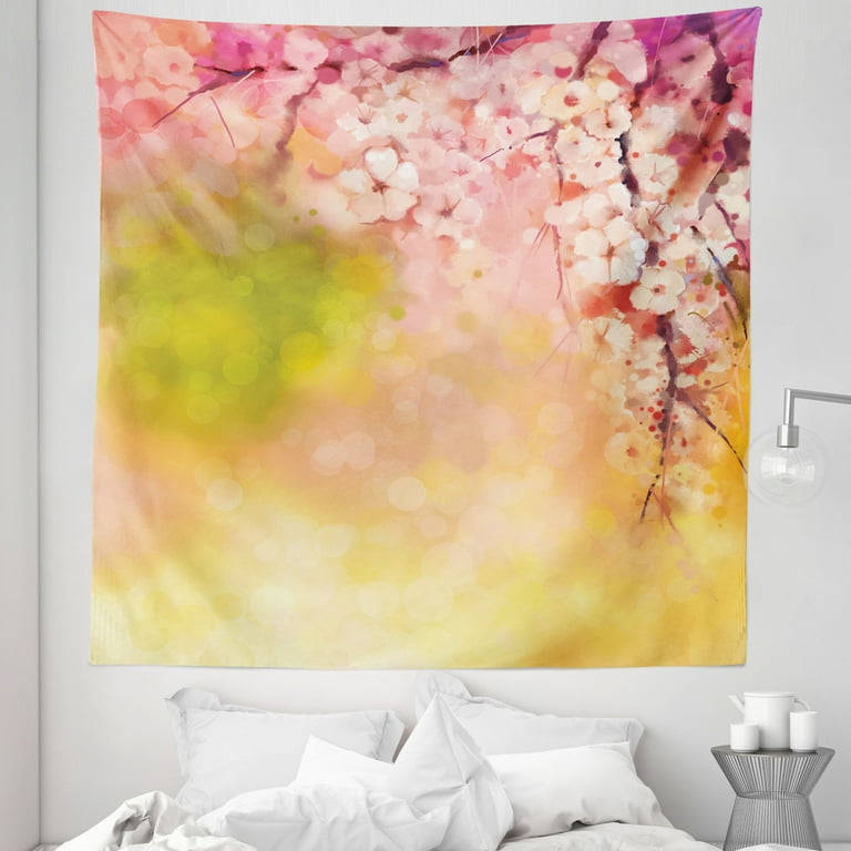 Pink and online yellow tapestry