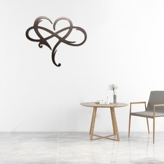 Infinity Heart Steel Wall Decor Metal Wall Art - Eternal Love Wrought Iron Decoration Gift for Home, Beddroom, Living room, Indoor
