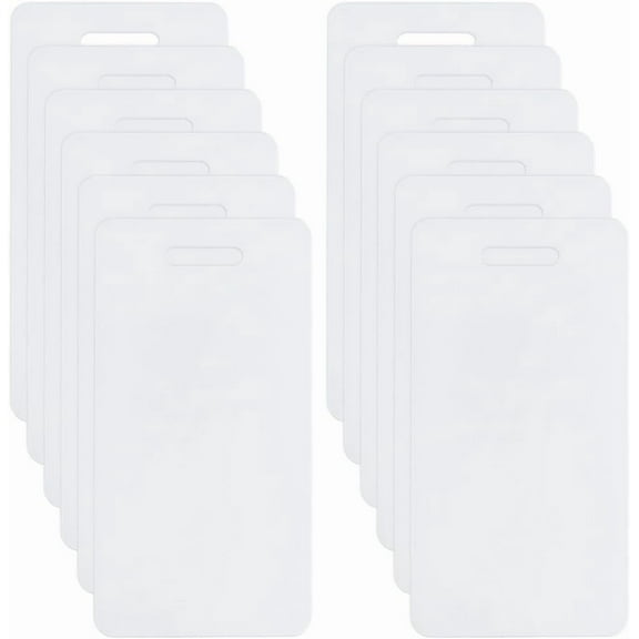 12pcs 12pcs White Acrylic Badge Buddy 4.49x2.2 Inch DIY Badge Buddy Blanks Sublimation Badge Blank for Nurse Teacher Lab Tech Receptionist Hole: 0.78x0.2 Inch