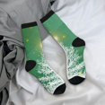 thumbnail image 5 of Sigee Christmas Green for Contrast Design Soft Moisture-Wicking Socks Crew Casual Athletic Stretchy Loose Middle Tube Socks, 5 of 6