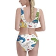 thumbnail image 3 of Daiia Dinosaur printed 2 piece Swimsuit Bikinis for Women High Waisted Racerback Bathing Suits Summer Tummy Control Scoop Neck Swimwear-Small, 3 of 8