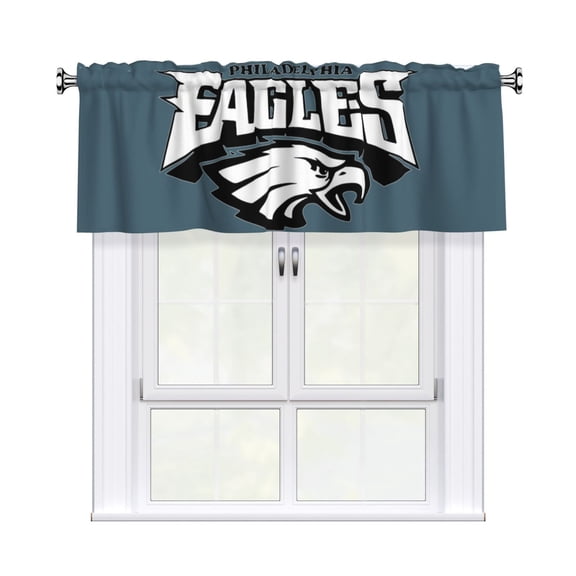 Philadelphia Football Team Blackout Valance Curtains 54x18in, Football Fan Home Decor Curtains for Kitchen, Bedroom, Living Room, Rod Design, Easy Installationid #GqgKK