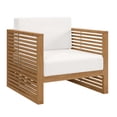 thumbnail image 2 of Modway Carlsbad Teak Wood Outdoor Patio Armchair in Natural White, 2 of 8