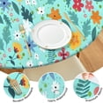 thumbnail image 4 of Pioneer Flower Floral Print Pattern Round Fitted Tablecloth with Elastic Edge,Dining Table Cover Waterproof,Outdoor Round Tablecloth for Camping,Dining,Indoor and Outdoor, 4 of 7