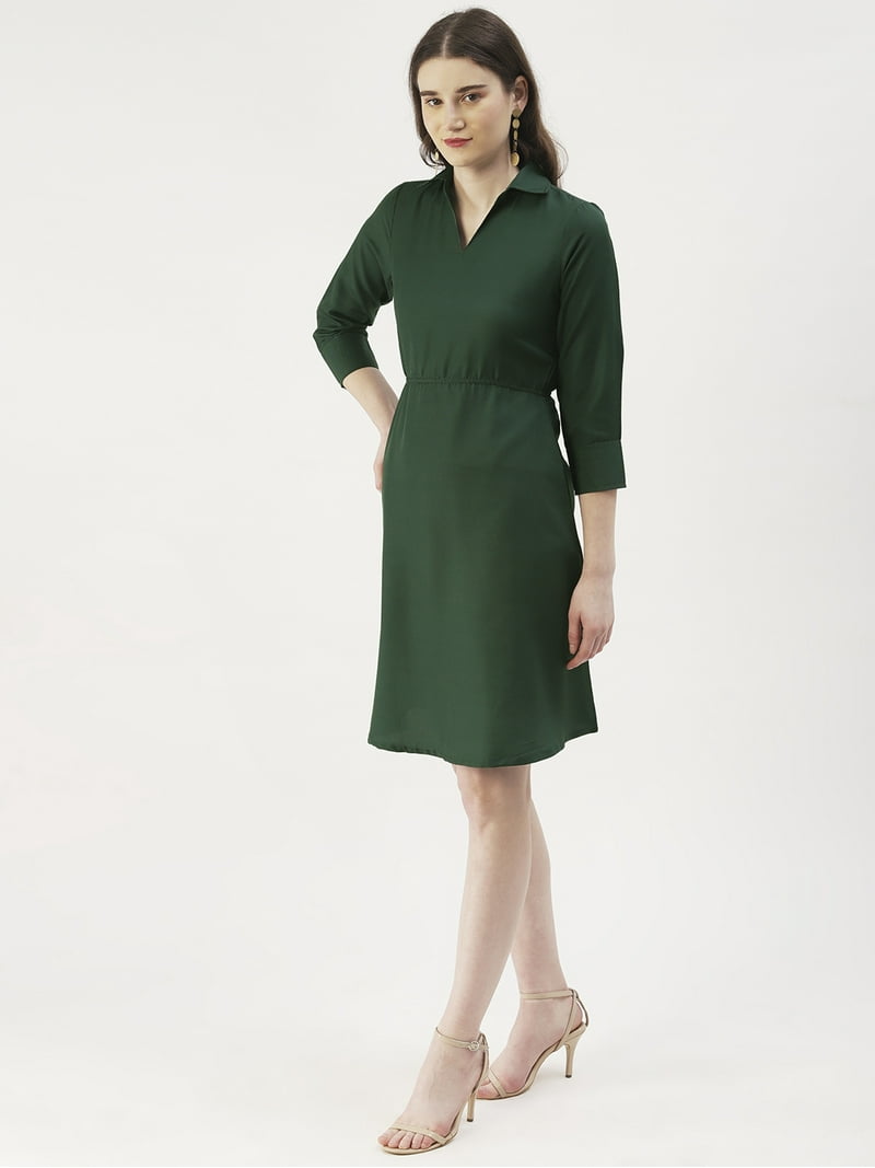 DressBerry Women's Solid Viscose Rayon Collared Neck Dress 3/4th Long Sleeves Smocked Front Calf Length Regular Wear Light Weighted Casual Summer Dress - Walmart.com DressBerry Women's Solid Viscose Rayon Collared Neck Dress 3/4th Long Sleeves Smocked Front Calf Length Regular Wear Light Weighted Casual Summer Dress - Walmart.com