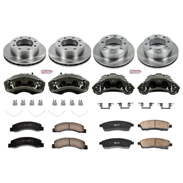 PowerStop Front and Rear Stock Replacement Brake Pad and Rotor Kit with Calipers Fits: FORD Select Models KCOE1906A