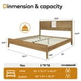 thumbnail image 3 of DodreHome King Solid Wood Platform Bed with Headboard, Bed Frame with 12 Strong Wood Slat Support, Sturdy Bed Legs, No Box Spring Needed, Ebony, 3 of 7