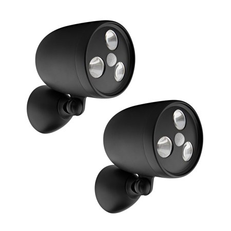 Motion Detector Spotlight - Ora LED Wireless Motion Sensor Spotlight 2-Pack (Black)