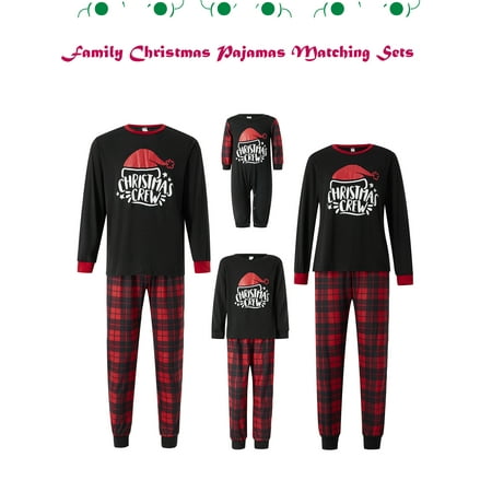 

Family Christmas Pajamas Matching Sets Sleepwear Christmas Parent-Child Outfit Pjs for Christmas Holiday Xmas Party