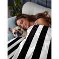 thumbnail image 3 of Black Striped Flat Sheet Only Twin Size, Soft Breathable Bed Top Sheets for Mattress, Modern Farmhouse Black White Stripes Luxury Bedding Flat Sheets for Home Hotel Bedroom Bed Protection, 3 of 9