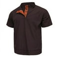 thumbnail image 4 of PiGOGI Men's Basic Short Sleeve T-Shirt Round Neck Lightweight Breathable Beach Summer Top Coffee 2XL, 4 of 5