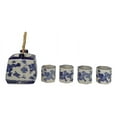 thumbnail image 4 of Heavenly Blue Oriental Ryu Dragon King Hexagonal Teapot With 4 Tea Cups Set, 4 of 10