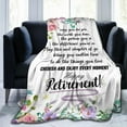 thumbnail image 2 of Happy Retirement Gifts for Women 2022 Retirement Blanket Retired Throw Floral Blankets for Boss Coworker Friend Farewell Gifts 50X60 in, 2 of 6