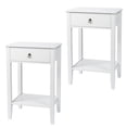thumbnail image 2 of IVV 2pcs Modern White Nightstand Wooden Bedside Table with Drawer and Shelf for Bedroom Living Room Home Office, 2 of 8