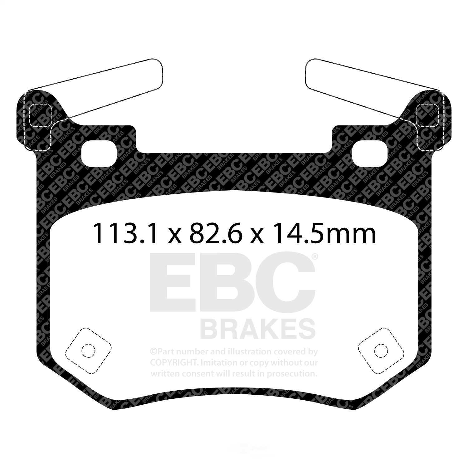 EBC Brakes Redstuff Premium Fast Street Pad For All Engine Sizes Fits select: 2019-2021 GENESIS G70, 2018-2019 KIA STINGER GT2
