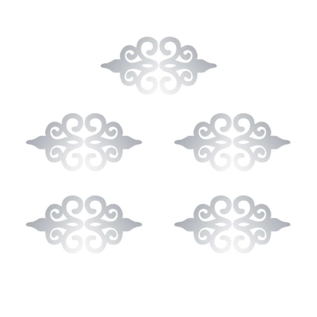 10pcs Wall Sticker Acrylic Flower Mirror Self-Adhesive Decal Bathroom Bedroom Home DIY Wall Decor, Silver