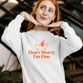 thumbnail image 3 of Smartprints Don't Worry I'm Fine Bathtub Humor Women's Sweatshirt White, Cotton, 2XL, 3 of 4