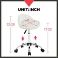 thumbnail image 7 of FDW Height Adjustable Rolling Swivel Stool Chair with Back Rest Salon Office Massage Spa Tattoo Stool(White), 7 of 7