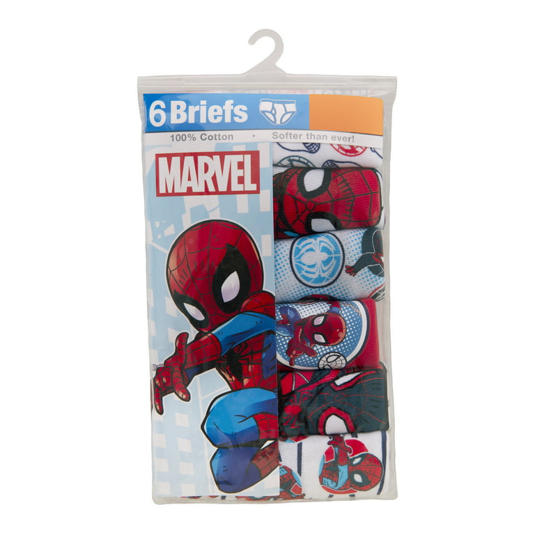 Marvel Spiderman Boys Underwear 6 Pack, Sizes 2T-4T