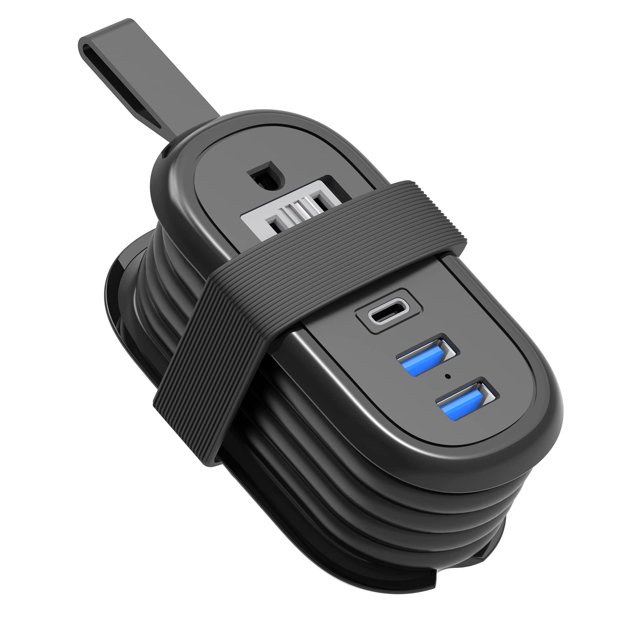 Regleta de alimentación de viaje BEVA TP-BV3U2S-C con 2 tomas AC y 3 USB