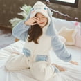 thumbnail image 3 of Pijama de una pieza para niñas de Sanrioed Anime Cinnamoroll, mono cálido para niños, pijama de felpa gruesa, ropa de casa de invierno, 3 of 5